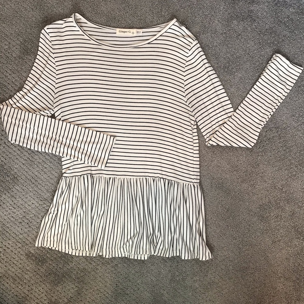 Black peplum tee